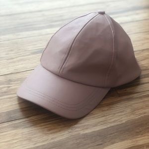 Pink Leather Hat
